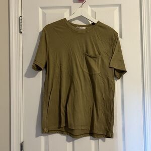 Marine Layer Shirt Olive Green Men's Medium Basic Short Sleeve Tee Chest Pocket